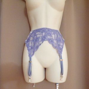 Beautiful Purple Lace and Satin Garter Belt Size M